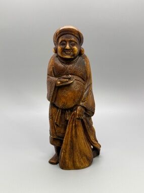 Italian 1960's Hand Carved Resin 7" Figurine of a Beggar Made in Italy